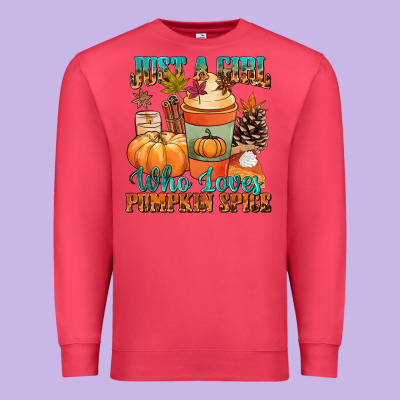 Just A Girl Who Loves Pumpkin Spice Premium Sweatshirt Designed By Nancycooperartshop