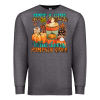 Charcoal Heather Just a girl who loves pumpkin spice Premium Sweatshirt - NancyCooperArtShop