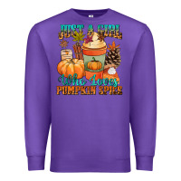 Purple Just a girl who loves pumpkin spice Premium Sweatshirt - NancyCooperArtShop