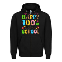 Black happy 100 th days of school Zipper Hoodie - Artiststas