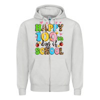 Dove Grey happy 100 th days of school Zipper Hoodie - Artiststas