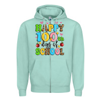 Seafoam happy 100 th days of school Zipper Hoodie - Artiststas