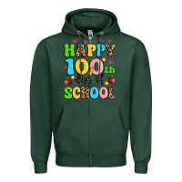Sports Green happy 100 th days of school Zipper Hoodie - Artiststas