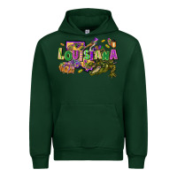 Forest Green louisiana mardi gras Urban Hoodie - FaDigitalArtStudio