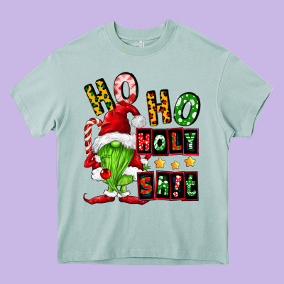Ho Ho Holy Shit Heavy Core Tee Designed By Fadigitalartstudio