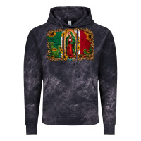 Cloud Black our lady of Guadalupe Mexican flag background Vintage Hoodie - Jasminsmagicworld
