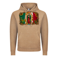 Vintage Coffee our lady of Guadalupe Mexican flag background Vintage Hoodie - Jasminsmagicworld
