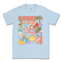 Dusty Blue retro summer Classic Tee - JahusDesignShop