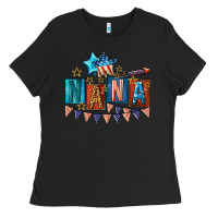 Black American Nana 4th of july Ladies Tee - CowGirlArtShop