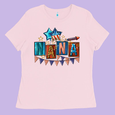 American Nana 4th Of July Ladies Tee Designed By Cowgirlartshop