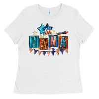 White American Nana 4th of july Ladies Tee - CowGirlArtShop