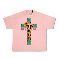 Salmon Believe Cross Urban Heavy Tee - Jasminsmagicworld