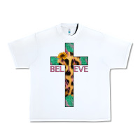 White Believe Cross Urban Heavy Tee - Jasminsmagicworld