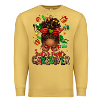 Antique Gold santas favorite caregiver afro messy bun Premium Sweatshirt - texasbilliewilder