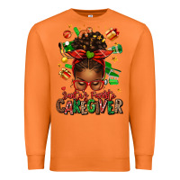 Carrot santas favorite caregiver afro messy bun Premium Sweatshirt - texasbilliewilder