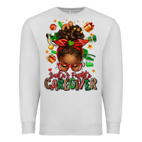 Dove Grey santas favorite caregiver afro messy bun Premium Sweatshirt - texasbilliewilder