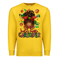 Lemon santas favorite caregiver afro messy bun Premium Sweatshirt - texasbilliewilder