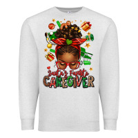 Oatmeal Heather santas favorite caregiver afro messy bun Premium Sweatshirt - texasbilliewilder