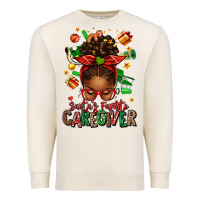 Sandshell santas favorite caregiver afro messy bun Premium Sweatshirt - texasbilliewilder