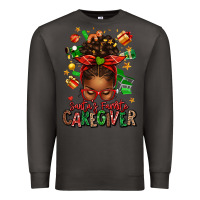 Smoke santas favorite caregiver afro messy bun Premium Sweatshirt - texasbilliewilder