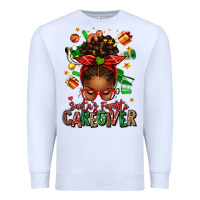White santas favorite caregiver afro messy bun Premium Sweatshirt - texasbilliewilder