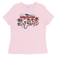 Bubblegum Pink American Nurse 4th of July Ladies Tee - CowGirlArtShop