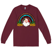 Burgundy santa rainbow Long Sleeve Tee - JahusDesignShop