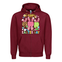 Burgundy happy easter day dental squad Zipper Hoodie - Artiststas