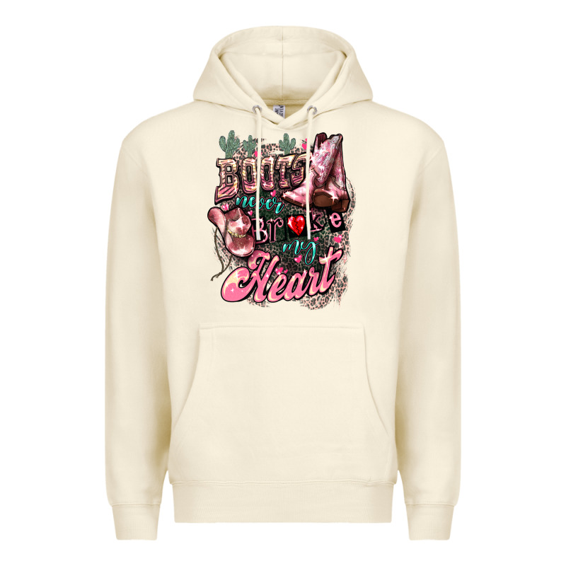 Boots Never Broke My Heart Premium Hoodie by HowdyJamesFarm | Teevron