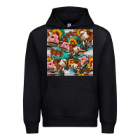 Black cow with aztec and sunflowers seamless pattern Urban Hoodie - FaDigitalArtStudio
