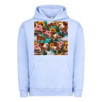 Pigment Grape Ice cow with aztec and sunflowers seamless pattern Urban Hoodie - FaDigitalArtStudio