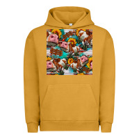 Pigment Peanut Butter cow with aztec and sunflowers seamless pattern Urban Hoodie - FaDigitalArtStudio