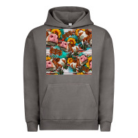 Pigment Tornado cow with aztec and sunflowers seamless pattern Urban Hoodie - FaDigitalArtStudio
