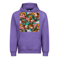 Tulip cow with aztec and sunflowers seamless pattern Urban Hoodie - FaDigitalArtStudio