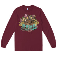Burgundy southern nana western flowers Long Sleeve Tee - NancyCooperArtShop