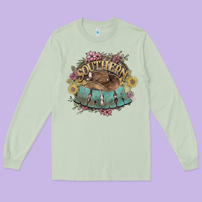 Southern Nana Western Flowers Long Sleeve Tee Designed By Nancycooperartshop