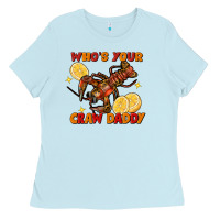 Baby Blue crawfish who's your craw daddy Ladies Tee - FaDigitalArtStudio