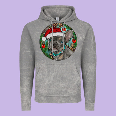 Frenchie Christmas Vintage Hoodie Designed By Ranaportraitstore