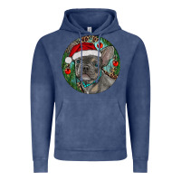 Vintage Denim Frenchie Christmas Vintage Hoodie - RanaPortraitStore