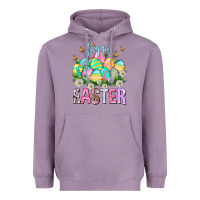 Lavender Happy Easter with eggs Heavyweight Hoodie - NancyCooperArtShop
