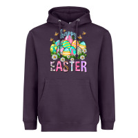 Plum Happy Easter with eggs Heavyweight Hoodie - NancyCooperArtShop