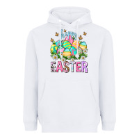 White Happy Easter with eggs Heavyweight Hoodie - NancyCooperArtShop
