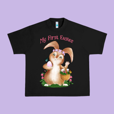 Babies First Easter Girls Urban Heavy Tee Designed By Jasminsmagicworld