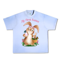 Grape Ice Babies First Easter Girls Urban Heavy Tee - Jasminsmagicworld