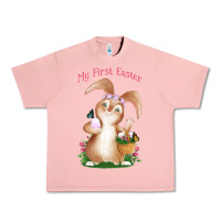 Salmon Babies First Easter Girls Urban Heavy Tee - Jasminsmagicworld