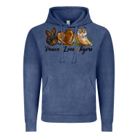 Vintage Denim Peace Love Tigers Vintage Hoodie - LillyAllenDesigns