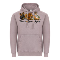 Vintage Zinc Peace Love Tigers Vintage Hoodie - LillyAllenDesigns
