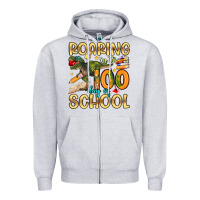 Heather Grey roaring in to 100 day of school Zipper Hoodie - Artiststas