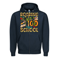 Navy roaring in to 100 day of school Zipper Hoodie - Artiststas