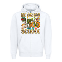 White roaring in to 100 day of school Zipper Hoodie - Artiststas